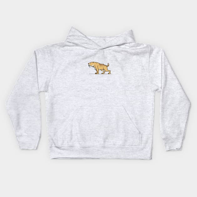 CuteForKids - Saber Tooth Tiger Kids Hoodie by VirtualSG